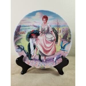 Limoges Plate Turgot French Cendrillon 81/2" Porcelain 1983 Blue Green Wall Deco